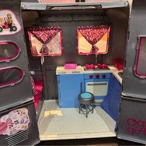 Stylish Doll Camper Kitchen Set with Blue and Pink Accents